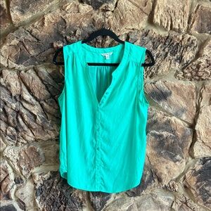 American Eagle Outfitters Turquoise Sleeveless Blouse